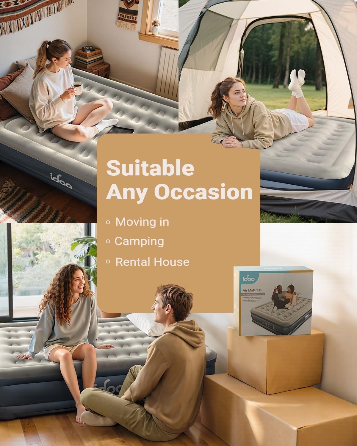 King Size Air Bed Built-In Electric Pump Self Inflating Mattress