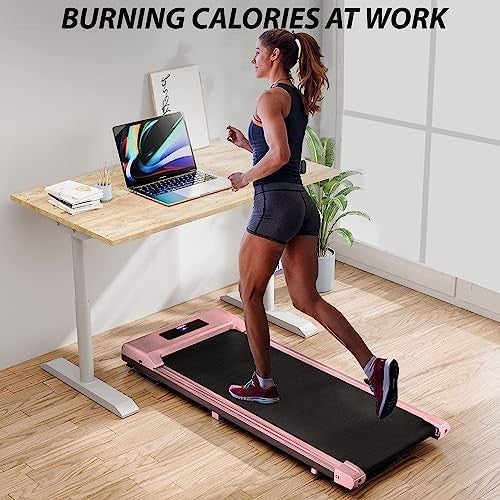 Under Desk Walking Pad 2.5HP Treadmill 12km/h Bluetooth Speaker Compact Pink