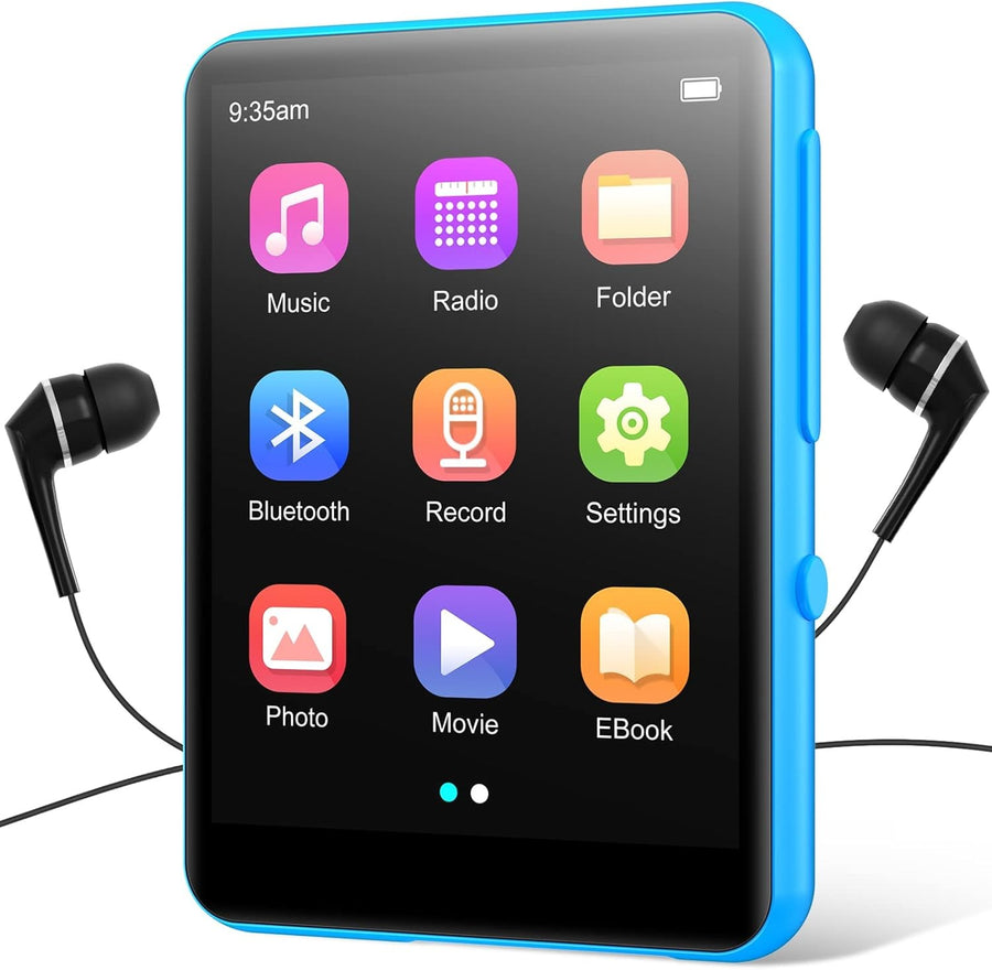 64GB MP3 Player Bluetooth 5.3 2.4" Touch Screen FM Speaker