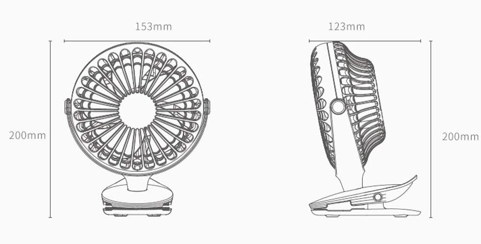 Mini USB Clip Fan 360° Rotating 3-Speed Quiet Table Desk Fan Rechargeable Pink