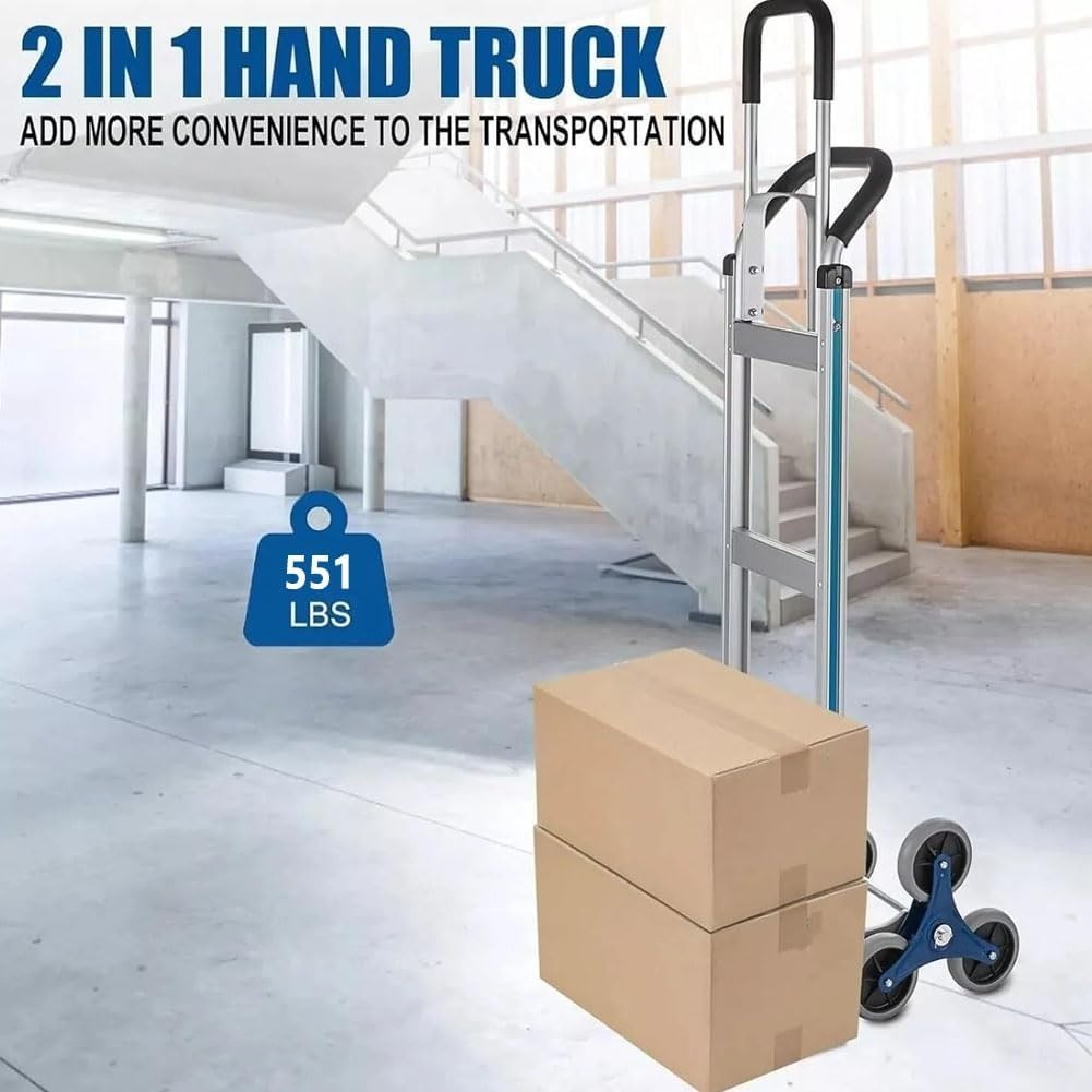 Heavy Duty Stair Climber Hand Truck 150kg Stair 250kg Flat Aluminum