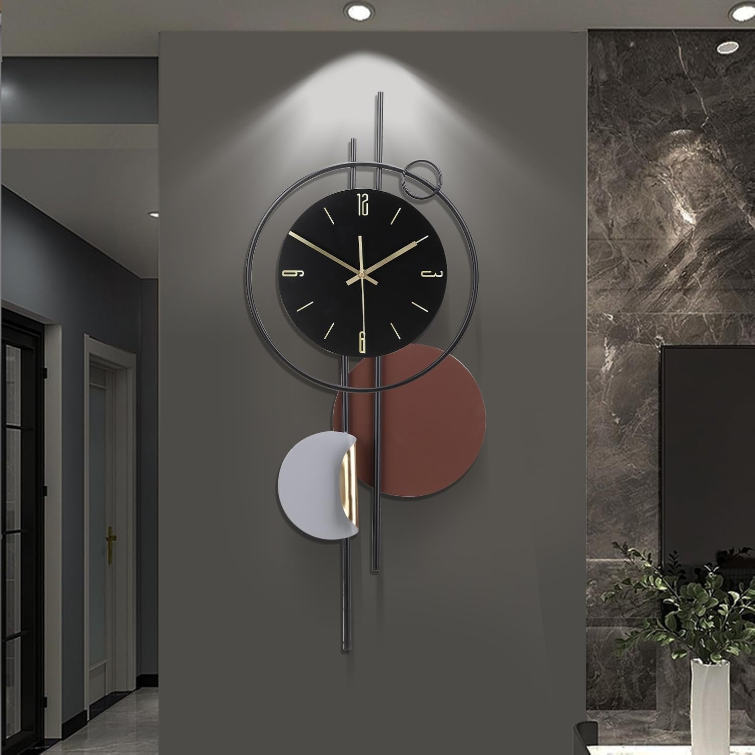 Large Silent Wall Clock 33x70cm | Non-Ticking Quartz Battery Operated Decor