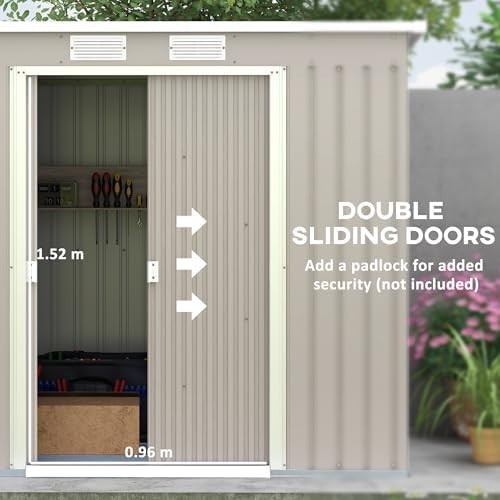 Metal Garden Storage Shed 7x4ft Waterproof Outdoor Tool Shed with Foundation
