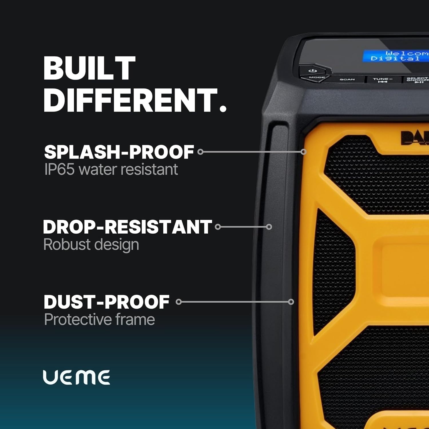 Rugged DAB+ FM Site Radio Bluetooth 6000mAh IP65 USB