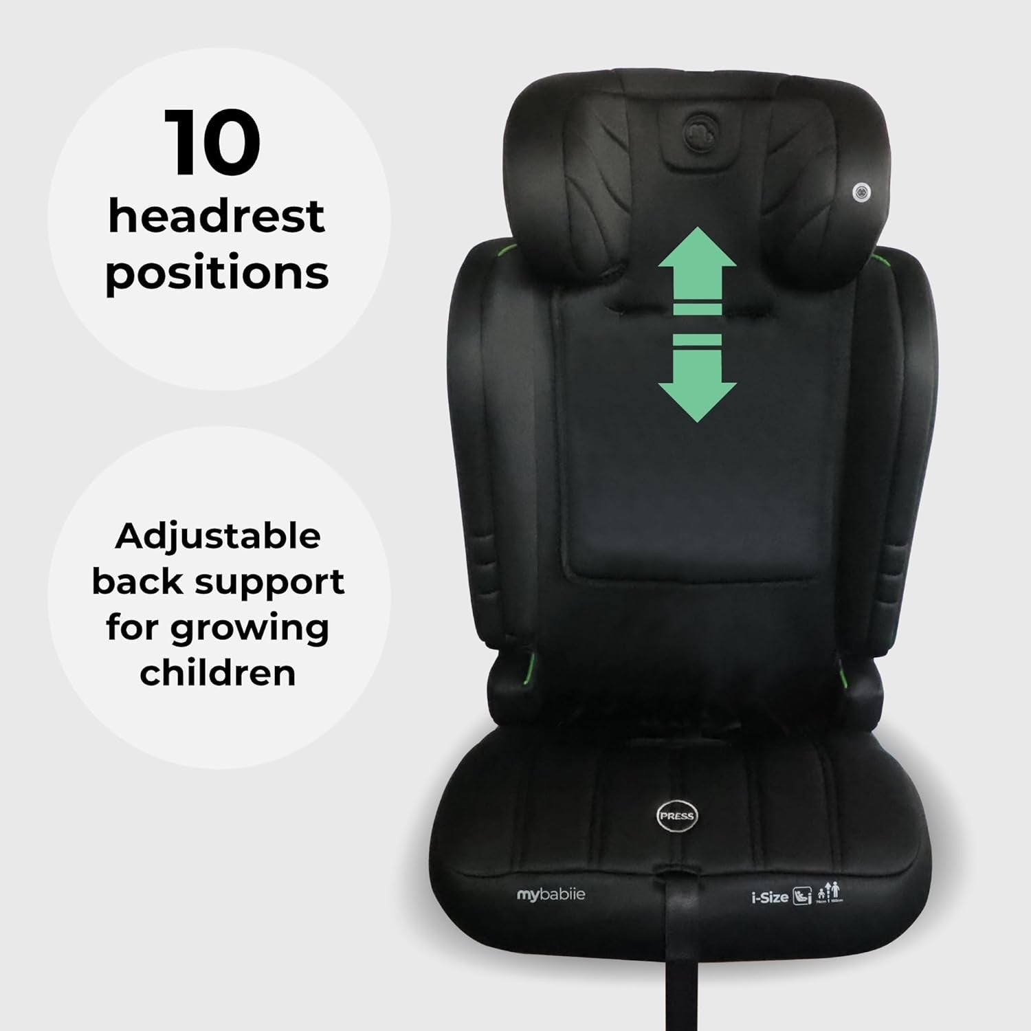i-Size R129 Toddler to Booster Car Seat 5-Point Harness 76–150cm