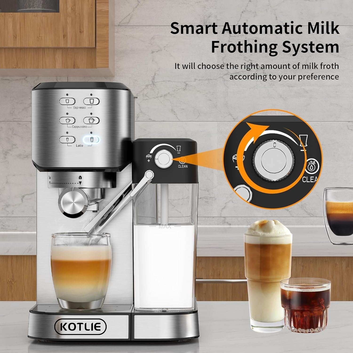 20Bar Espresso Coffee Machine | Automatic Milk Frother | One-Touch Latte Maker