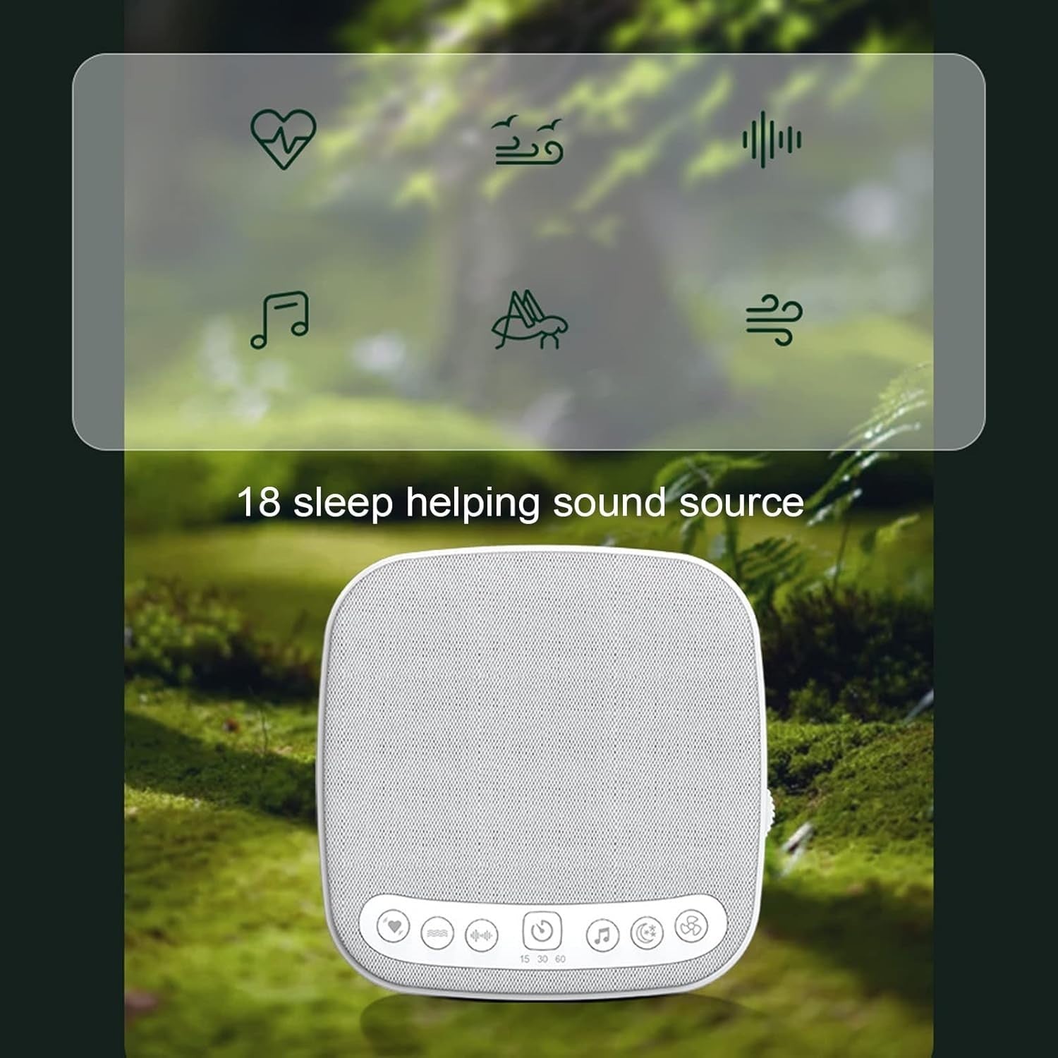 White Noise Sound Machine – 18 Soothing Sounds, Portable Baby Sleep Aid