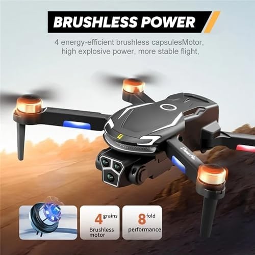 Taslo RM Drone with Camera, Brushless Motor, 2 Batteries, Foldable, HD 4K