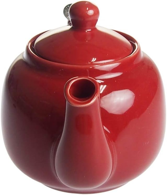 Ceramic Teapot with Infuser 1.2L Red Farmhouse Loose Leaf Tea Pot
