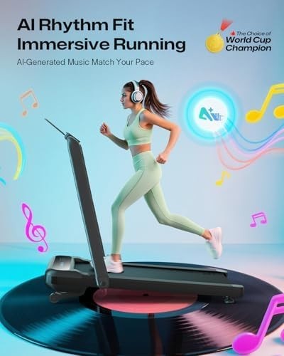 Foldable Smart Treadmill Home Gym 12km/h Auto Incline 0-9% Dual Motor
