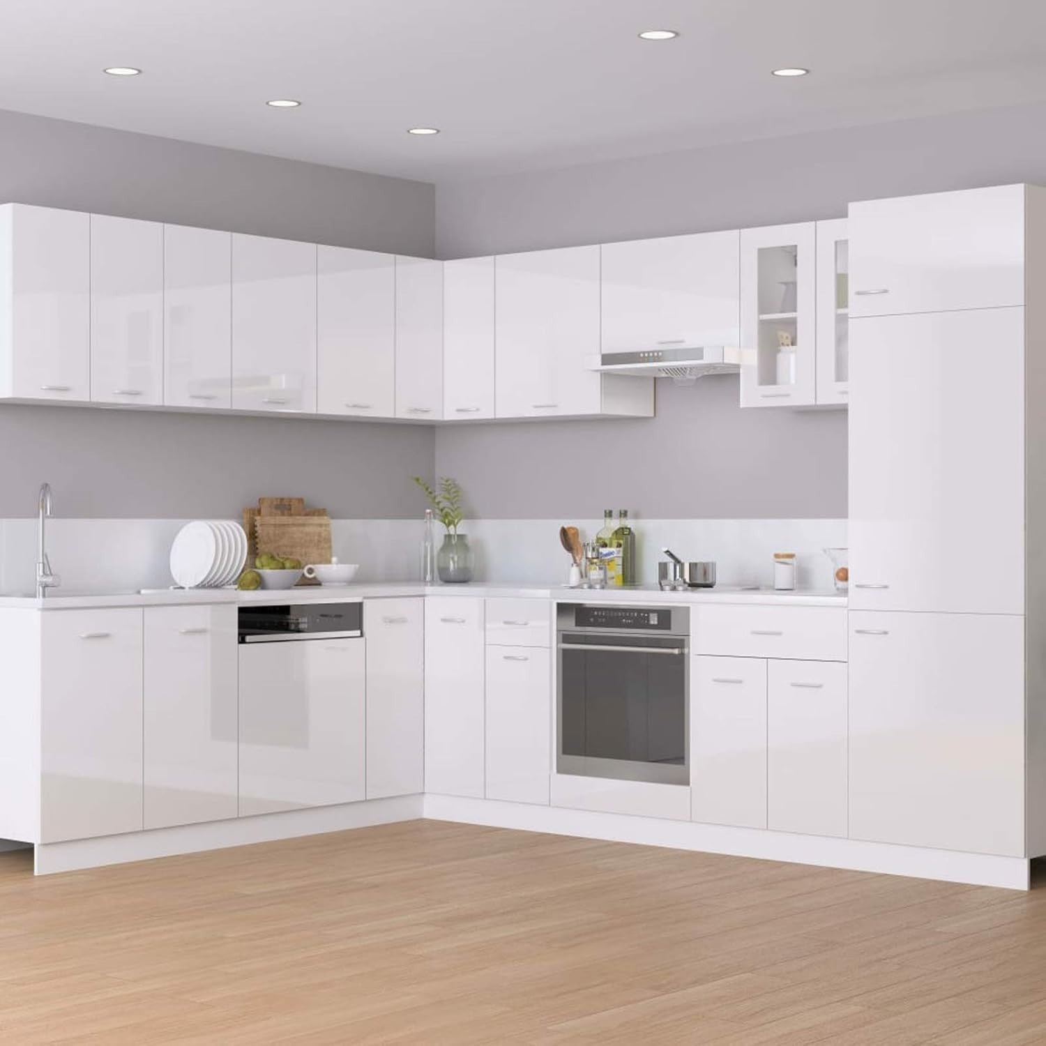Wall Mounted Kitchen Cabinet Hanging Storage Cupboard with Shelves 50x31x60cm