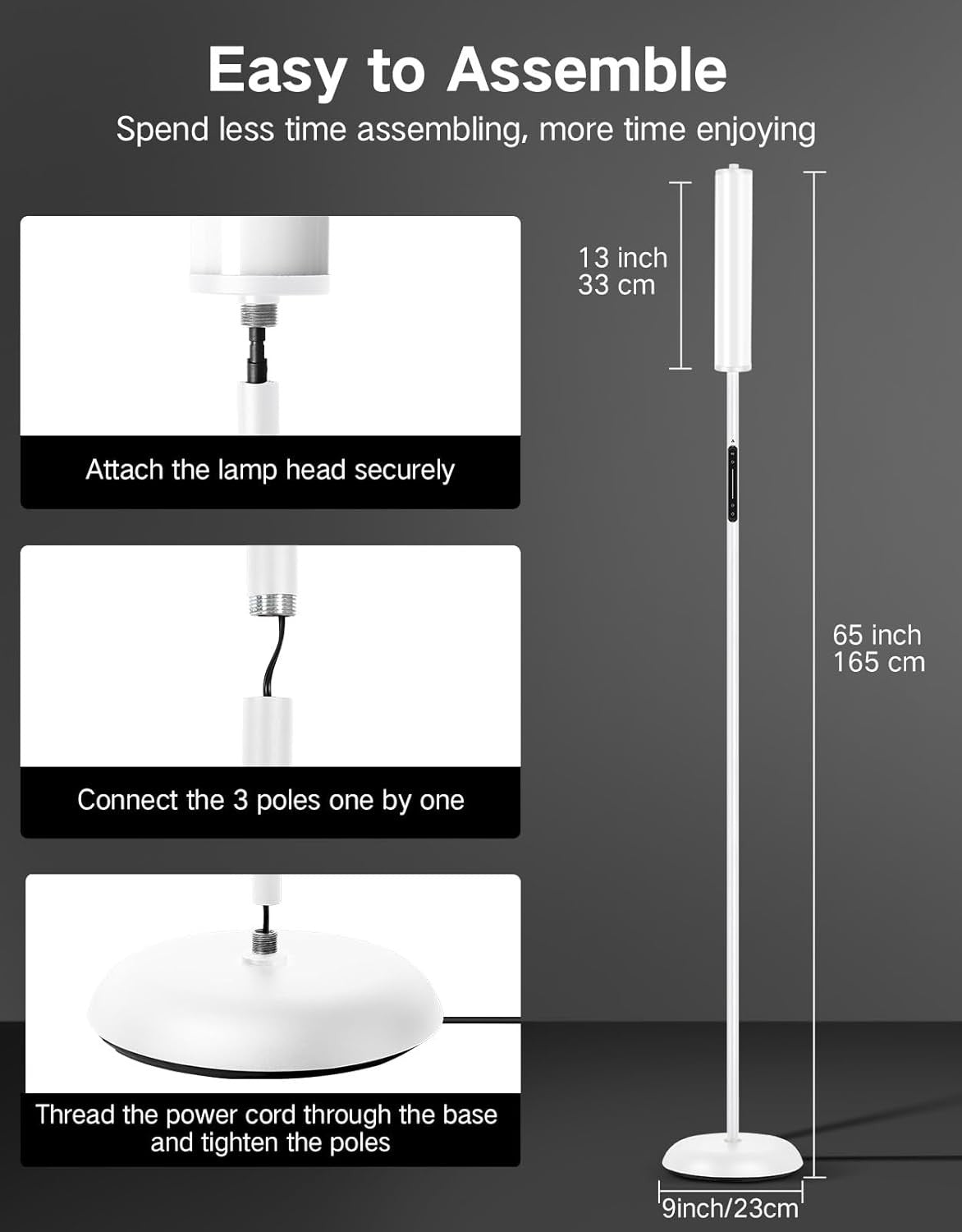 RGB Corner Floor Lamp Smart LED 1500LM App Remote Music