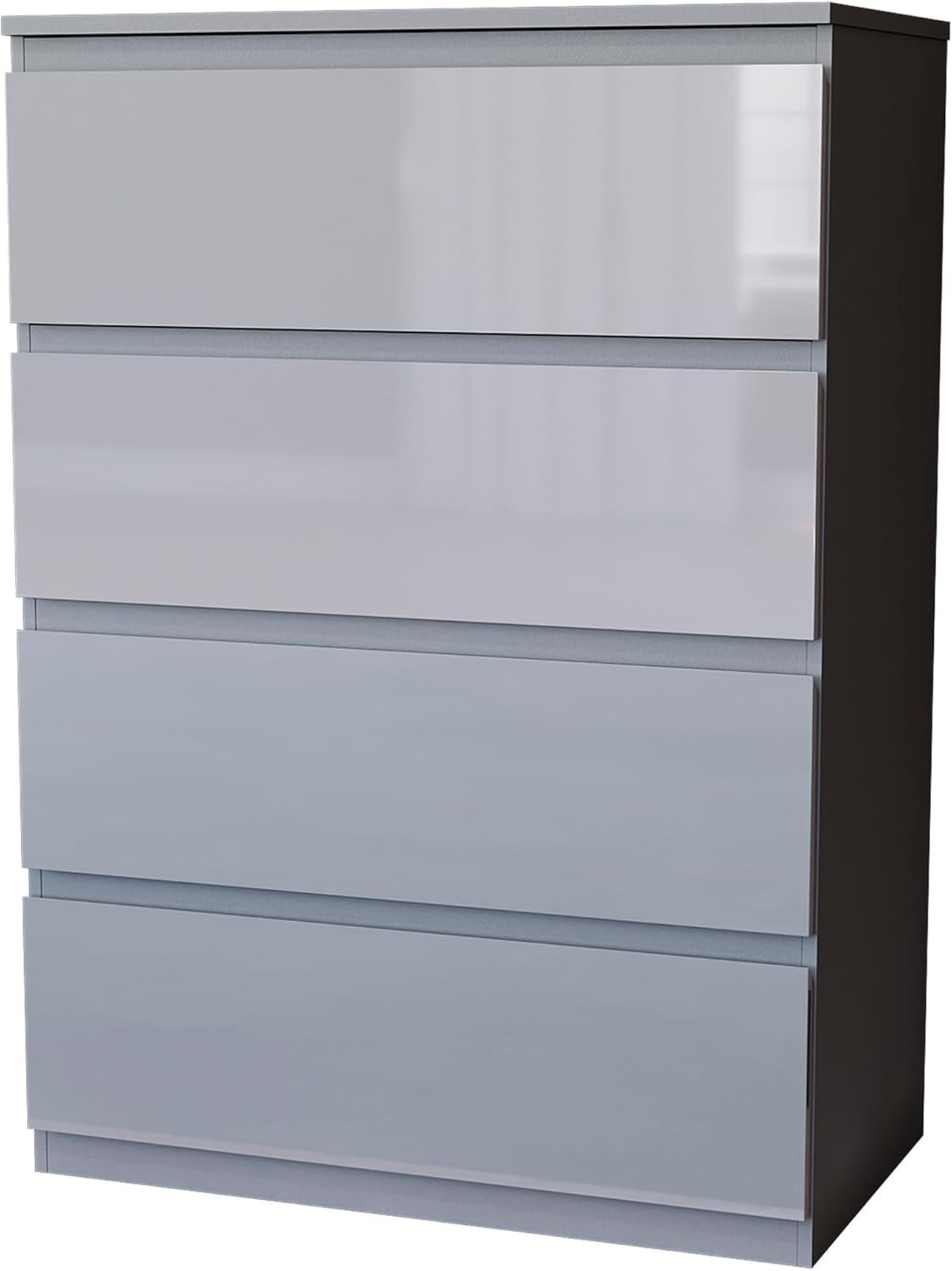 High Gloss 4 Drawer Chest for Bedroom & Hallway | Storage Cabinet Organizer