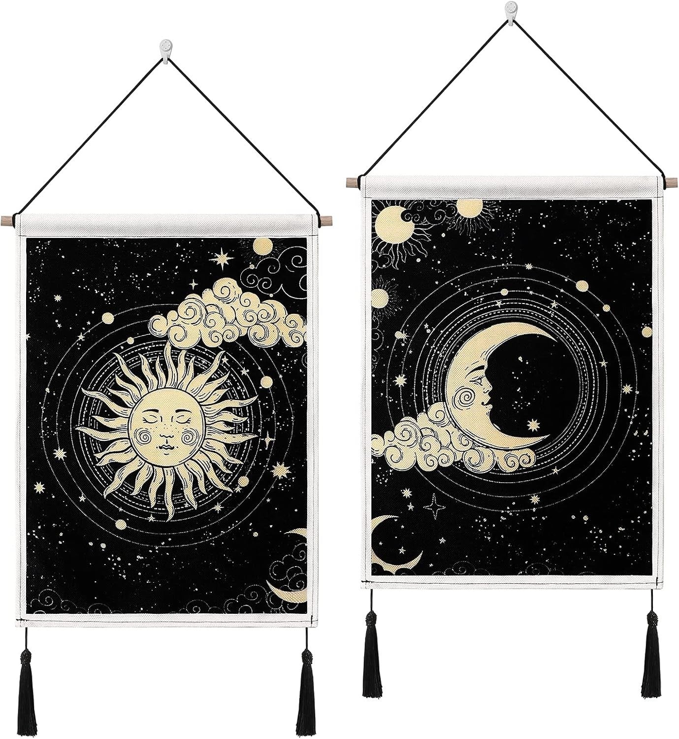 Sun & Moon Tapestry Wall Hanging 15.4x19" Boho Bedroom Decor