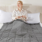 4kg Weighted Blanket, Dark Grey Teddy Fleece Quilted 125x150cm Anxiety Relief