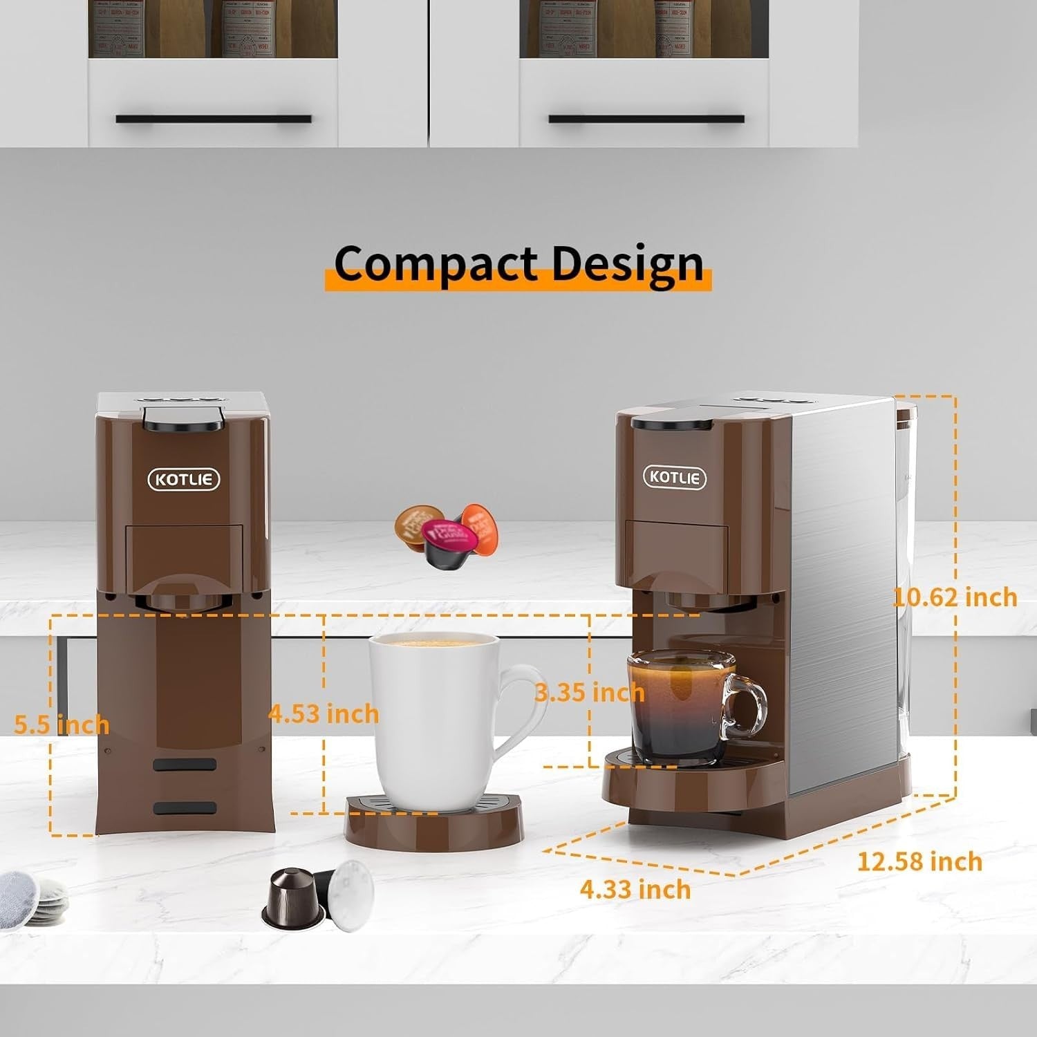 4-in-1 Multi Capsule Espresso Coffee Maker | 19Bar Pump | 800ml Tank