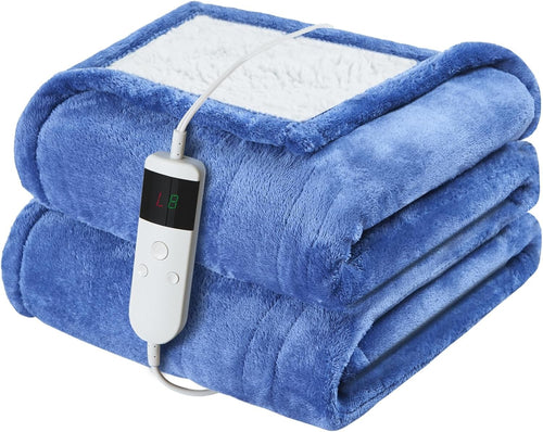Electric Heated Blanket 130x160cm Fleece 10 Heat Settings Timer