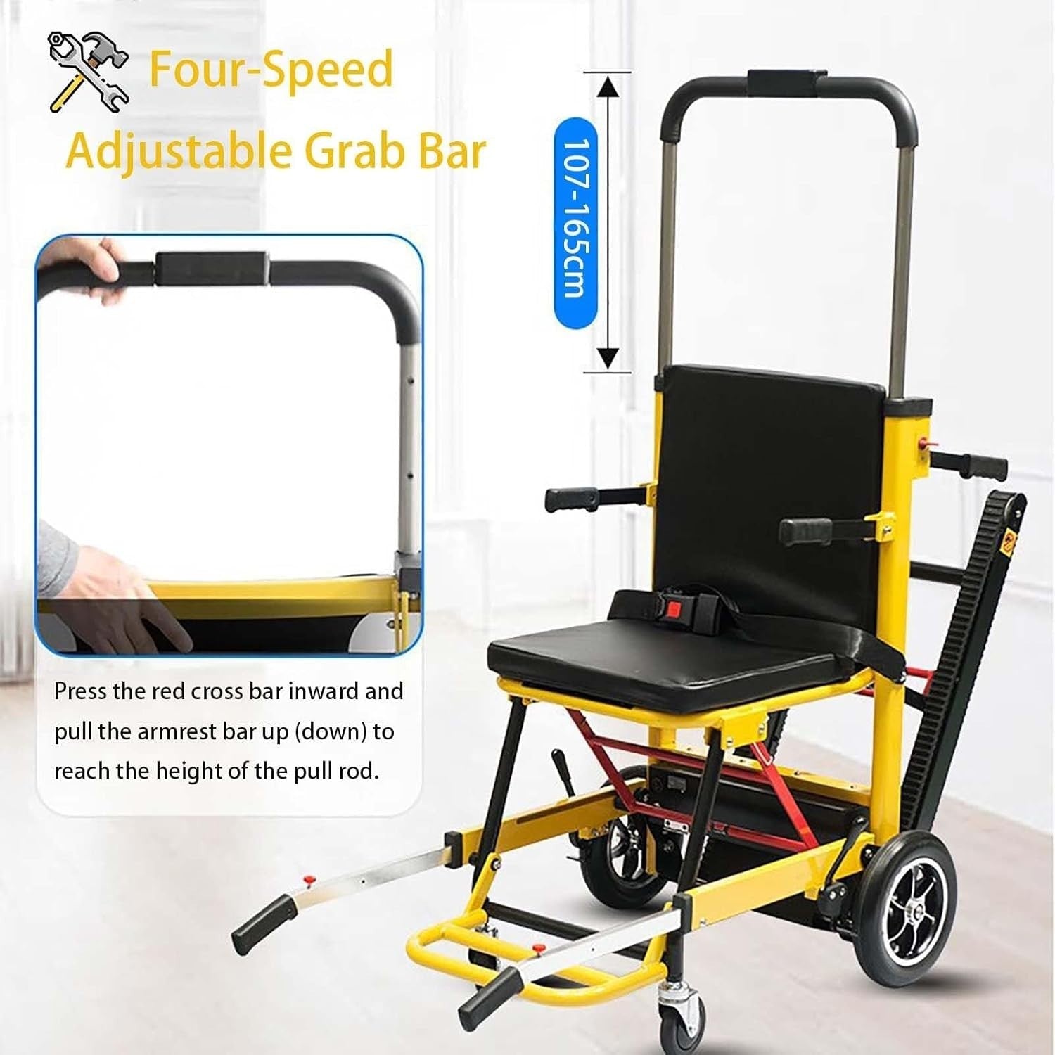 Motorized Stair Climber Chair Foldable Mobility Lift Wheelchair 160kg