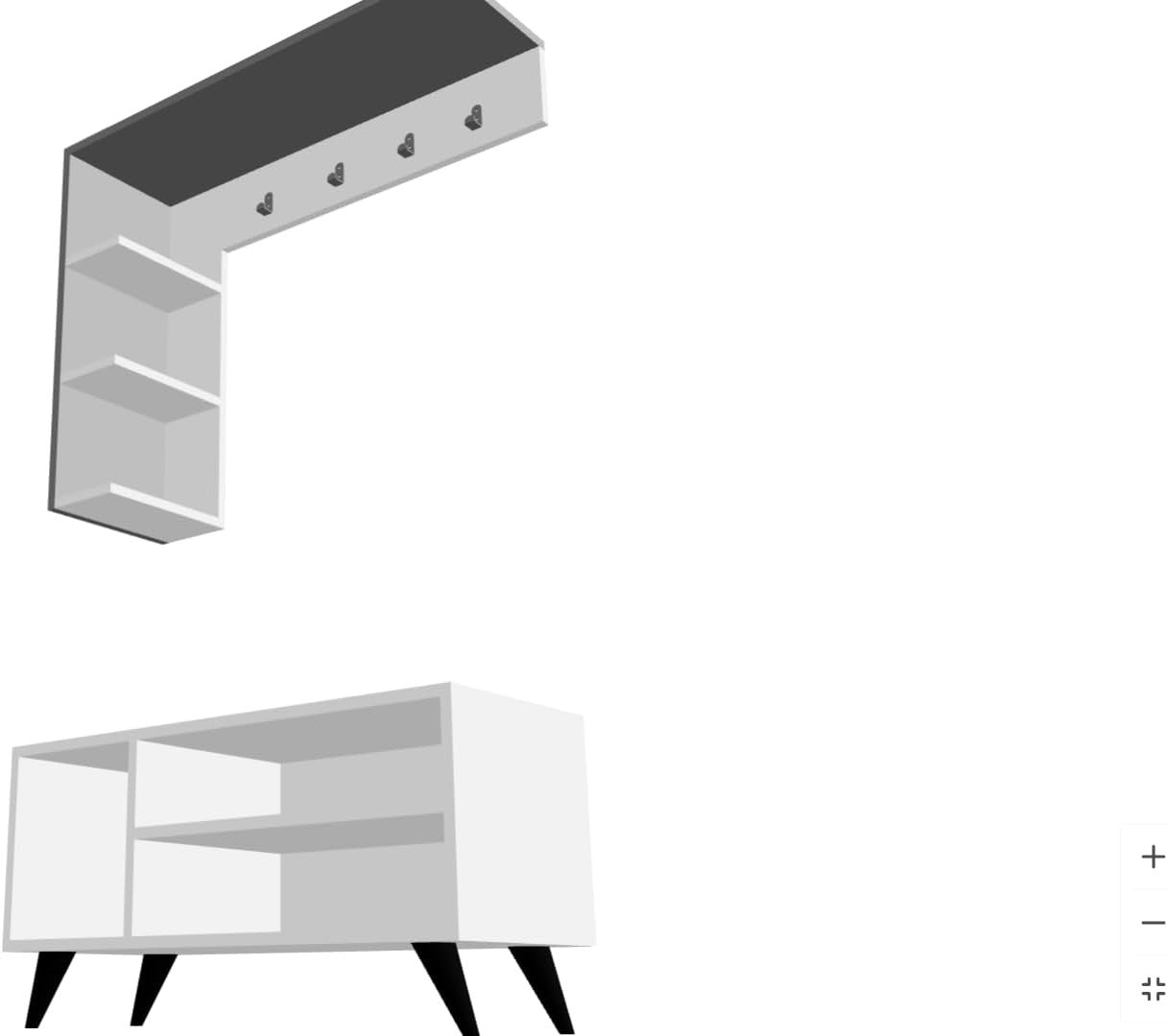 White Coat Rack & Shoe Storage Bench – Modern Wall Hallway Organizer Unit