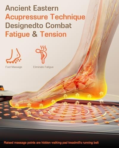 Under Desk Incline Treadmill w/ LED, Remote & Foot Massage Mode