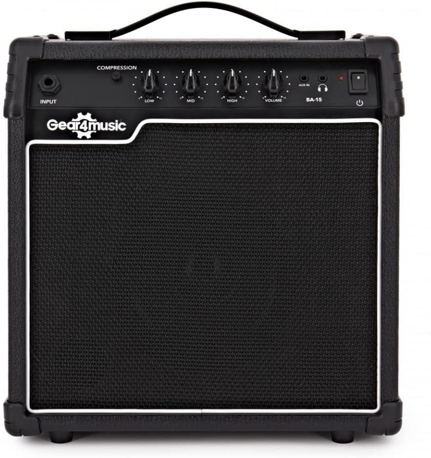 15W Electric Bass Guitar Practice Amp Combo Compact 3-Band EQ
