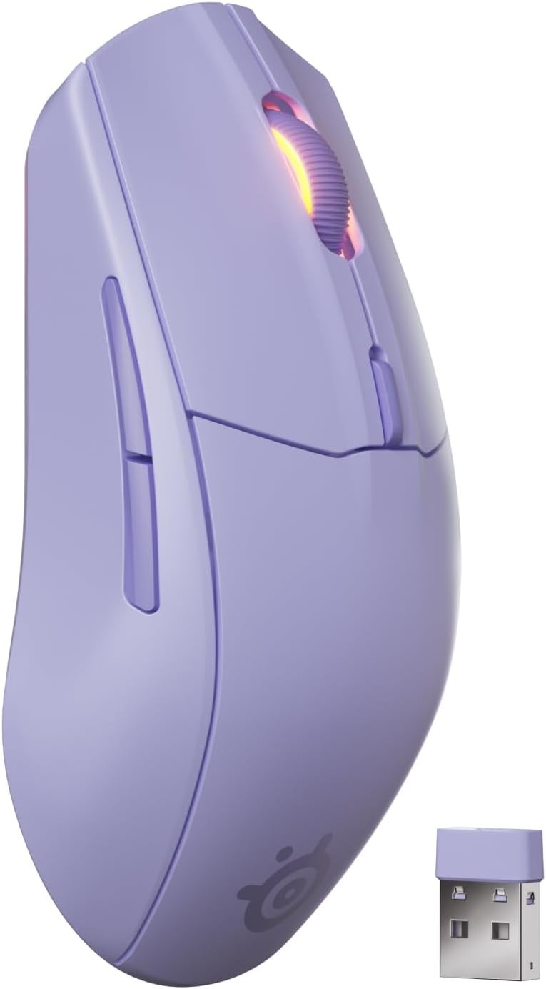 Wireless Gaming Mouse 18000 DPI Bluetooth 2.4GHz 60M Click Lavender