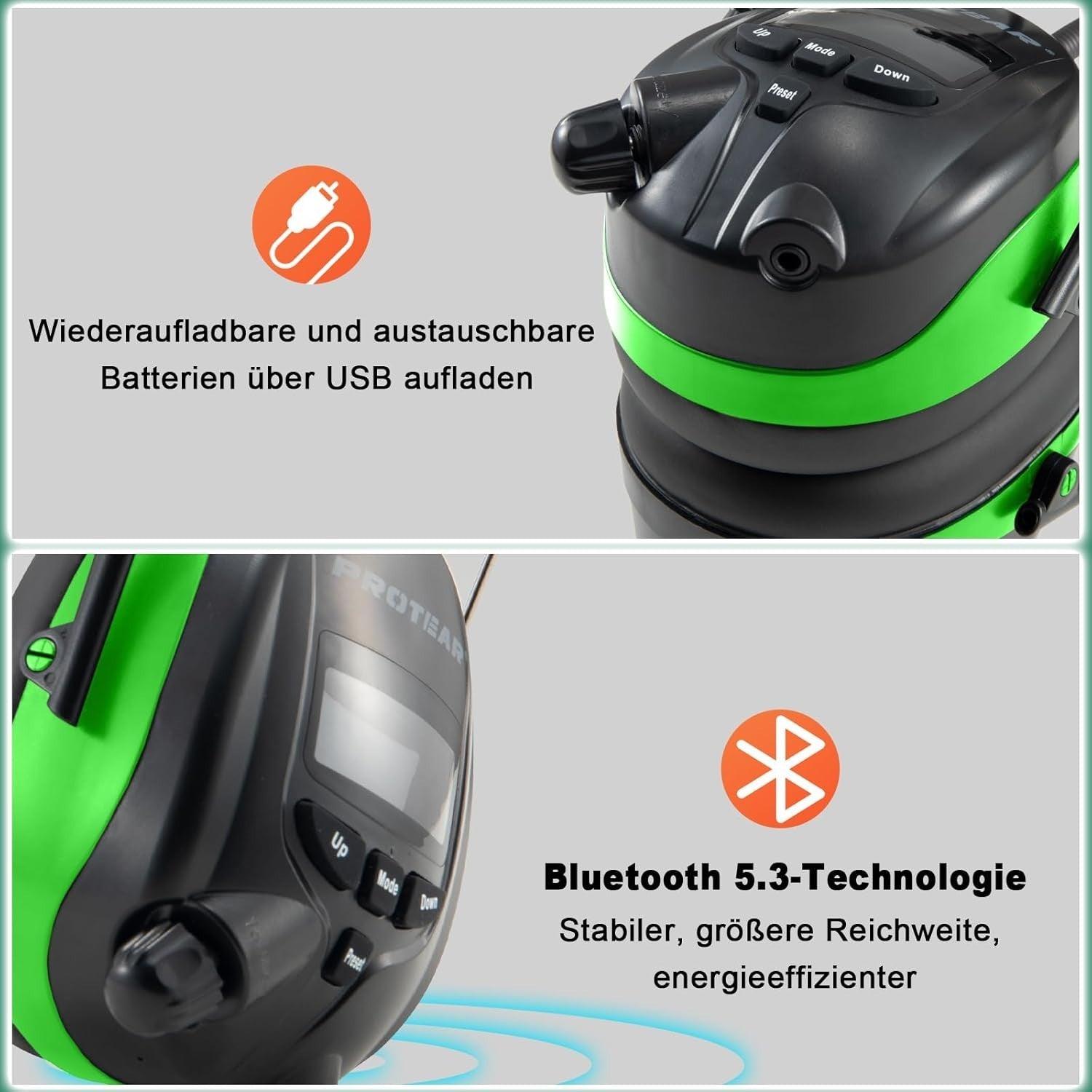 Bluetooth Ear Defenders with DAB+/FM Radio & 30dB Noise Reduction