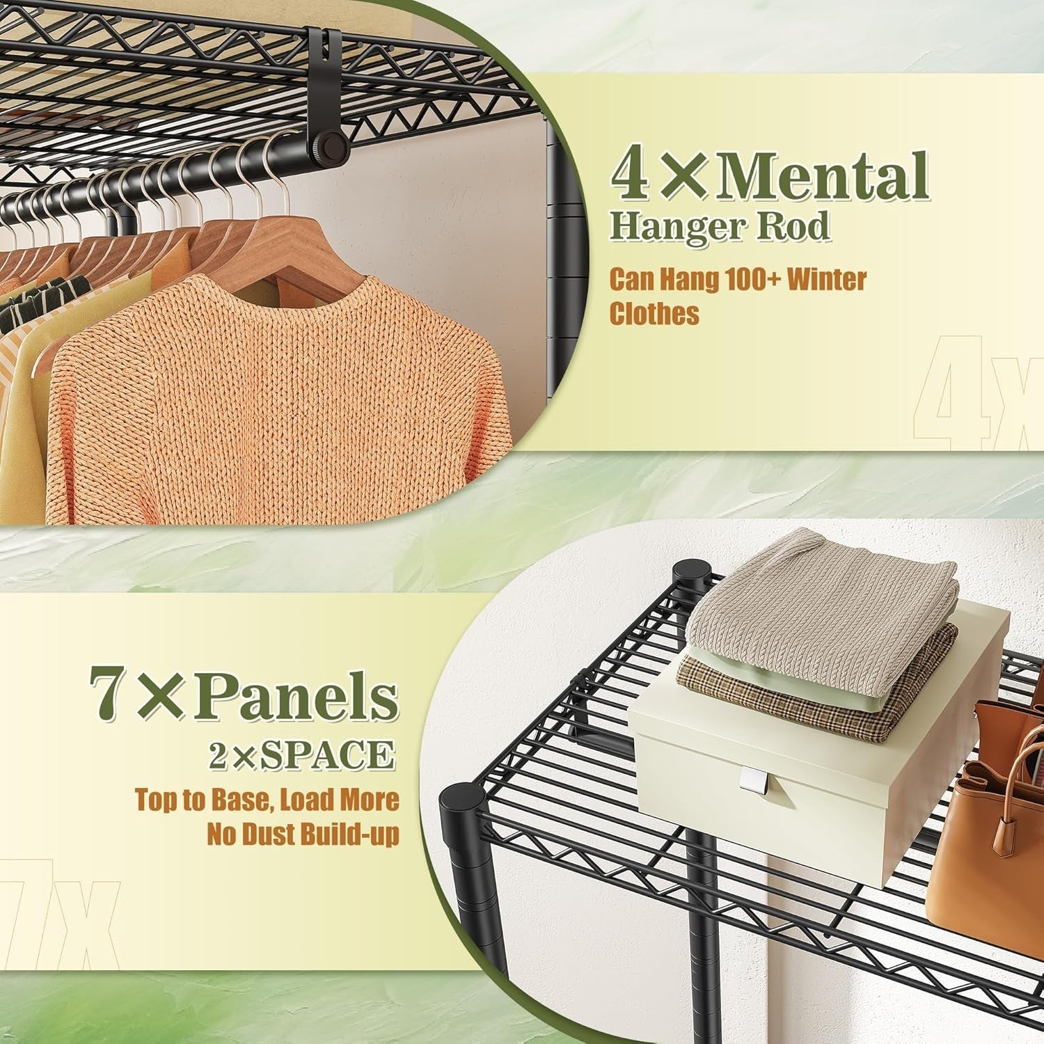 Heavy Duty Clothes Rail 380KG Adjustable Shelves Wardrobe Black