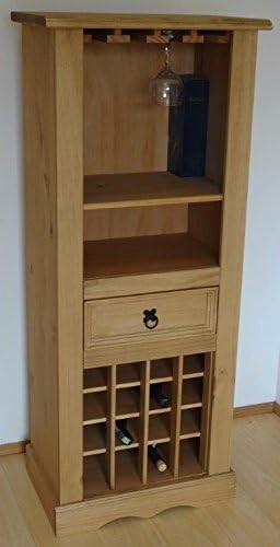 Tall Wooden Wine Rack Cabinet 16 Bottle Storage with Drawer & Shelves Home Bar