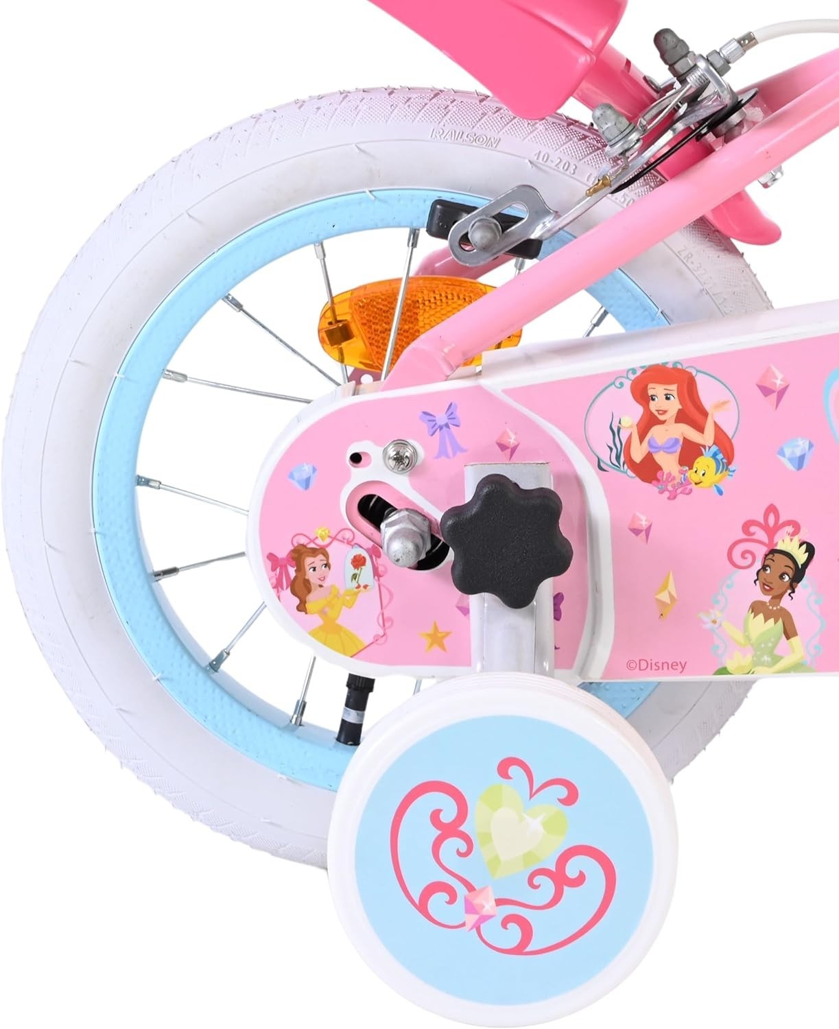 12 Inch Girls Bike with Basket Training Wheels Hand Brakes Age 3-4