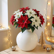 White Ceramic Round Vase 19cm Glossy Flower Pampas Grass Home Decor