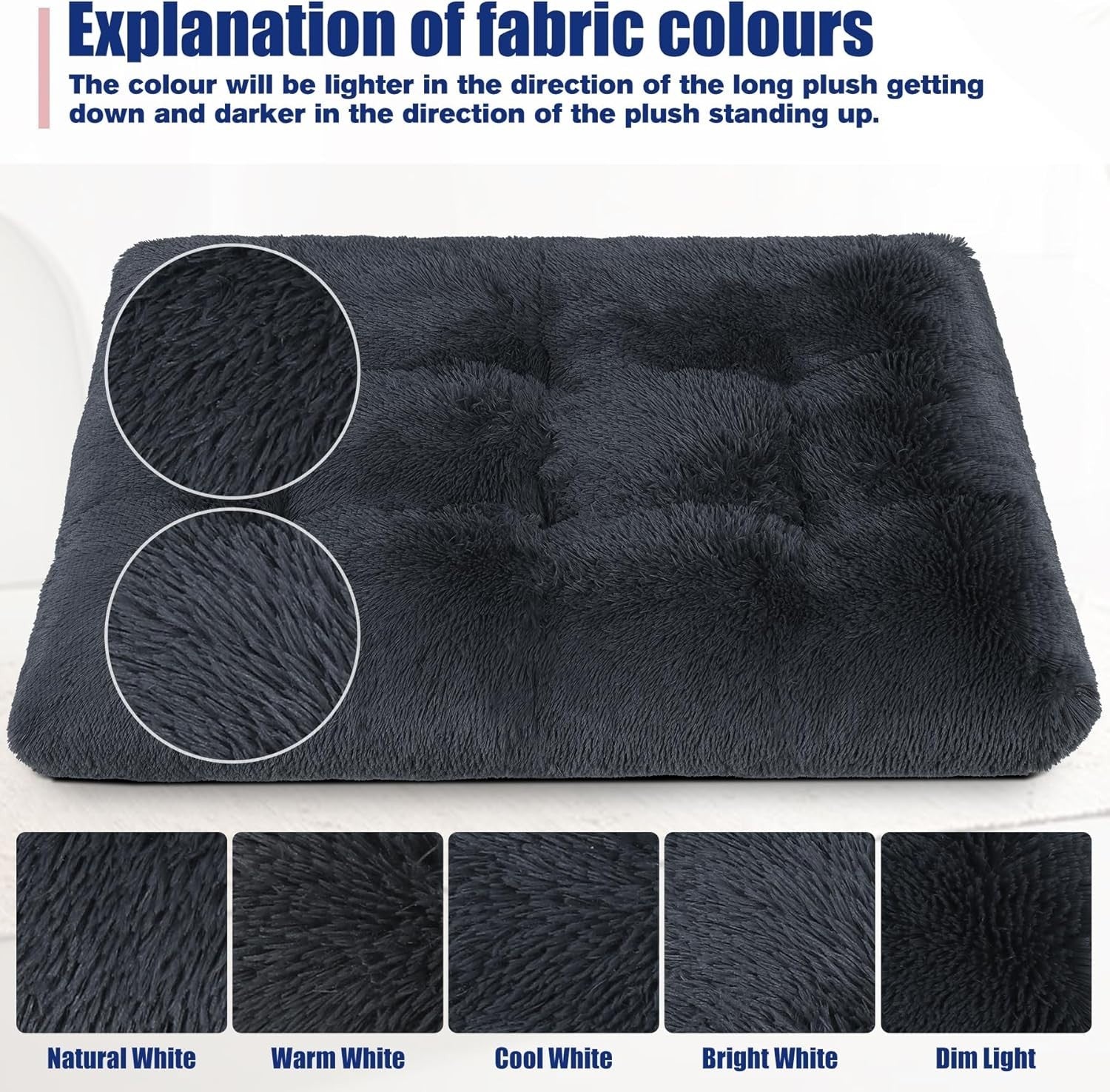 XL Fluffy Calming Dog Bed Washable Crate Mattress 105x70cm