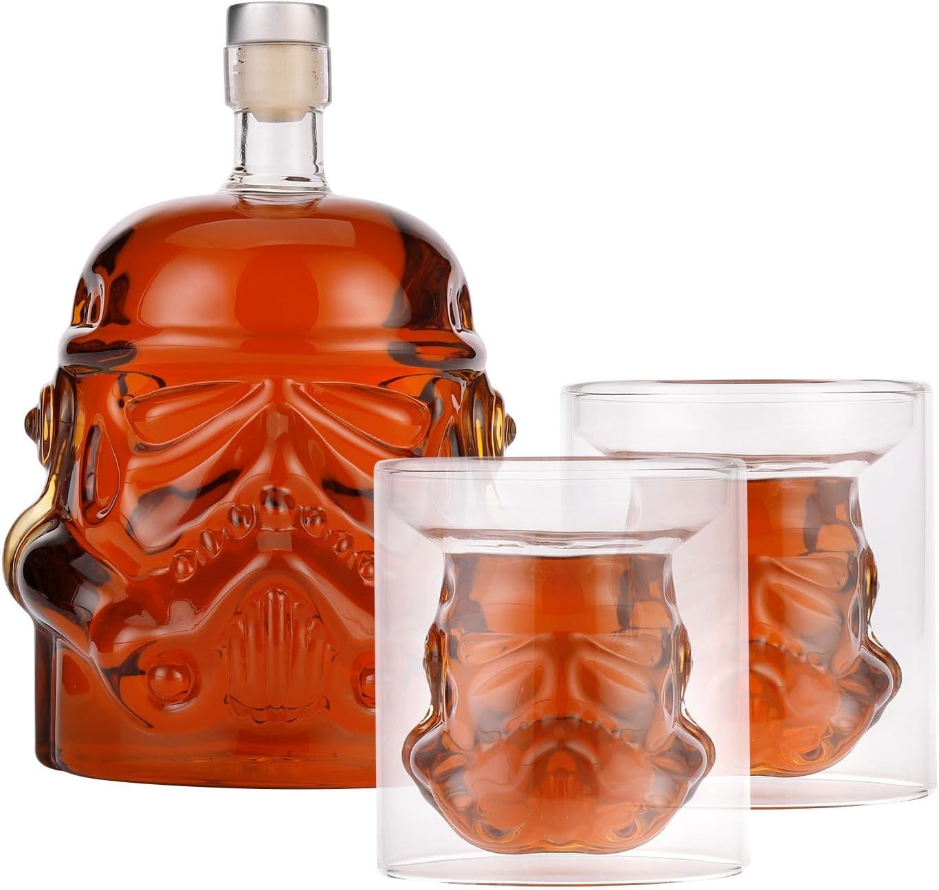 3D Skull Whiskey Decanter Set 750ml with 2 Glasses & Keychain | Men's Gift