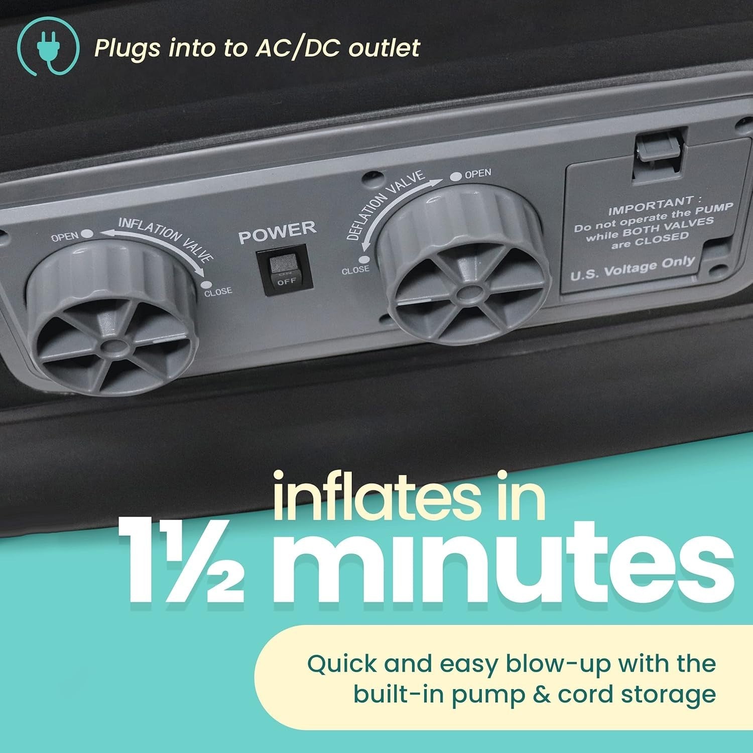 Double-High Twin Air Mattress with Built-in Pump & Flocked Top
