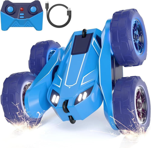 4WD RC Stunt Car 360° Spins LED Lights USB Recharge Anti-Flip Kids Toy 3-12