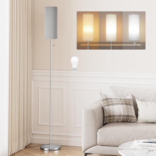 Grey Floor Lamp 64in Standing Lamp Bedroom Living Room Bulb Included