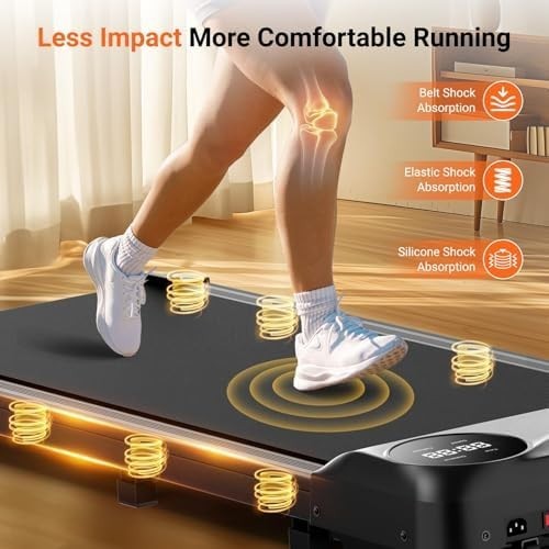 Under Desk Walking Pad 2.5HP Quiet Compact Treadmill 6km/h Portable Fitness