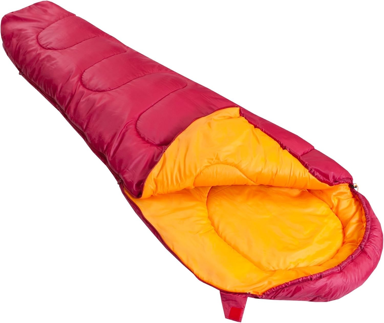 Sleeping Bag & Single Air Bed Bundle Camping Set Raspberry Inflatable Mattress