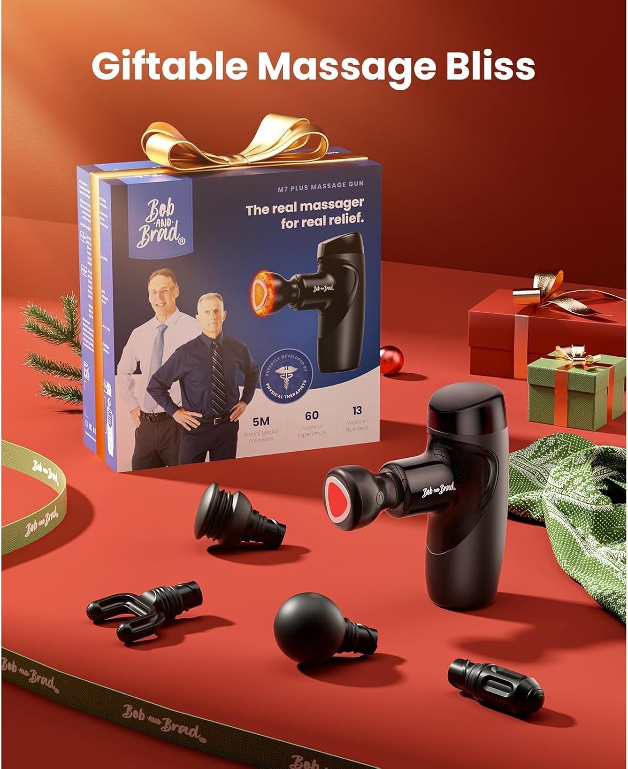 Deep Tissue Massage Gun Heat Therapy 9mm Amplitude Quiet Muscle Relief