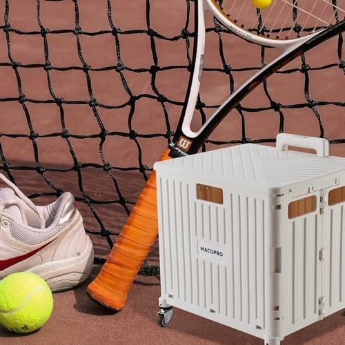 Folding Utility Cart Rolling Crate Trolley Lid Basket 360° Wheels White