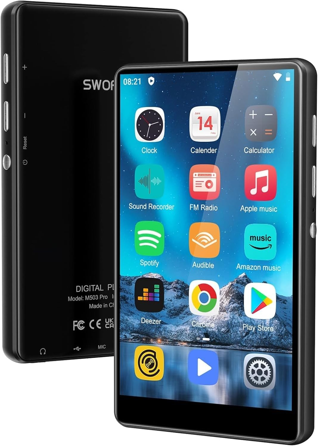 Bluetooth & Wi‑Fi 80GB 4″ HD Touch MP3 Player with Spotify & Apps