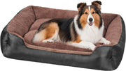 XL Dog Bed 90x70cm Washable Calming Bolster Black