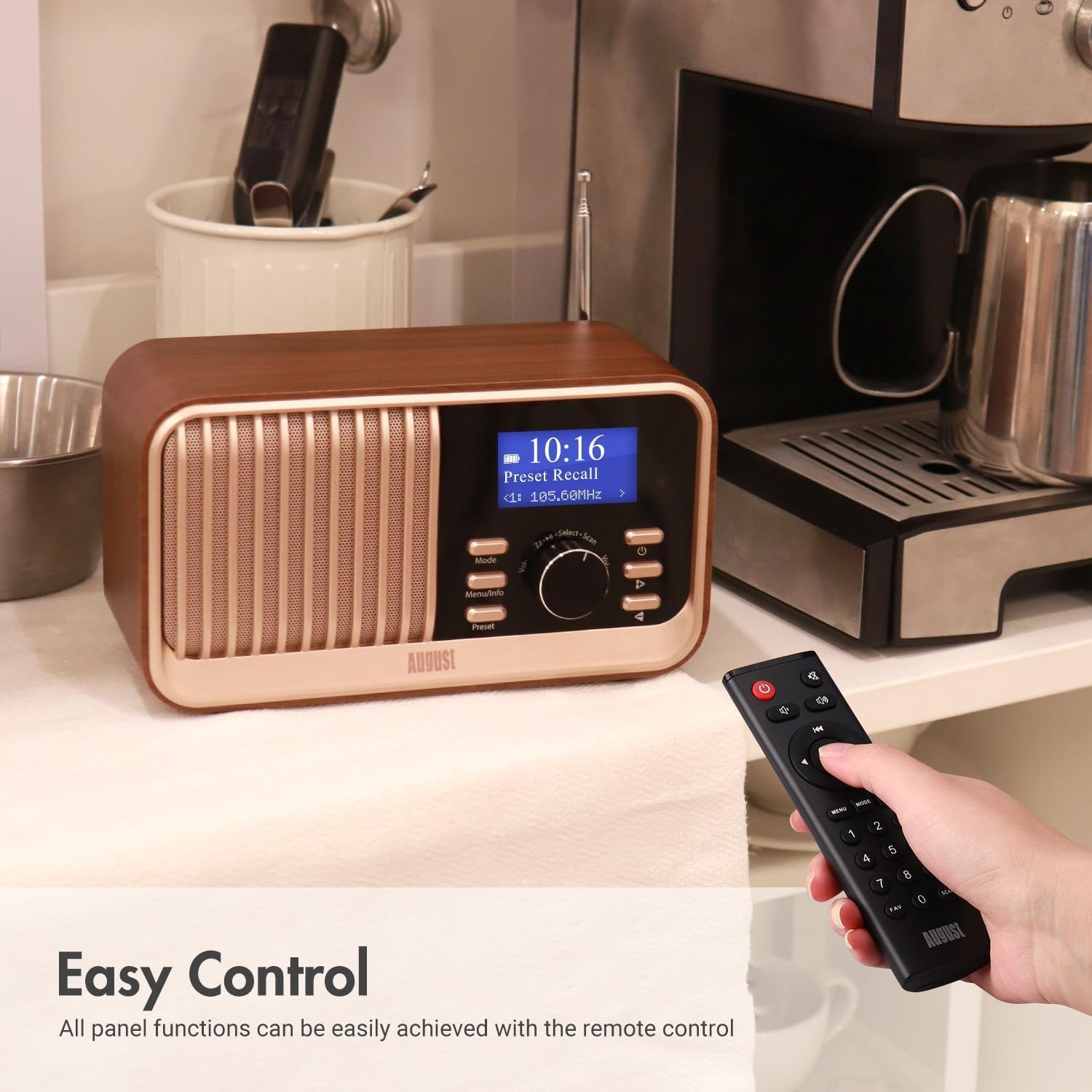 DAB DAB+ FM Radio Bluetooth Rechargeable Dual Alarm Remote USB AUX