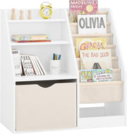 Kids Bookshelf 3-Tier Storage Unit with Toy Organiser, Safe & Sturdy 80x40x80cm