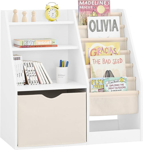 Kids Bookshelf 3-Tier Storage Unit with Toy Organiser, Safe & Sturdy 80x40x80cm