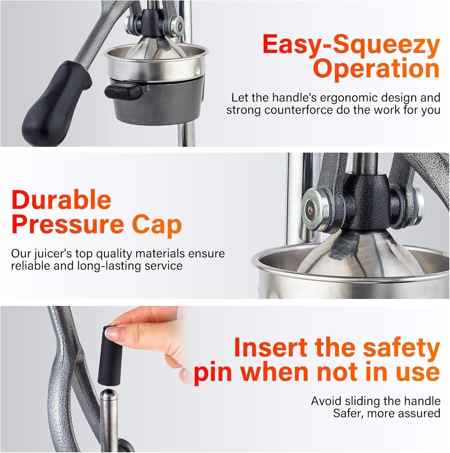 Heavy Duty Hand Citrus Press Cast Iron High Yield Professional Juicer