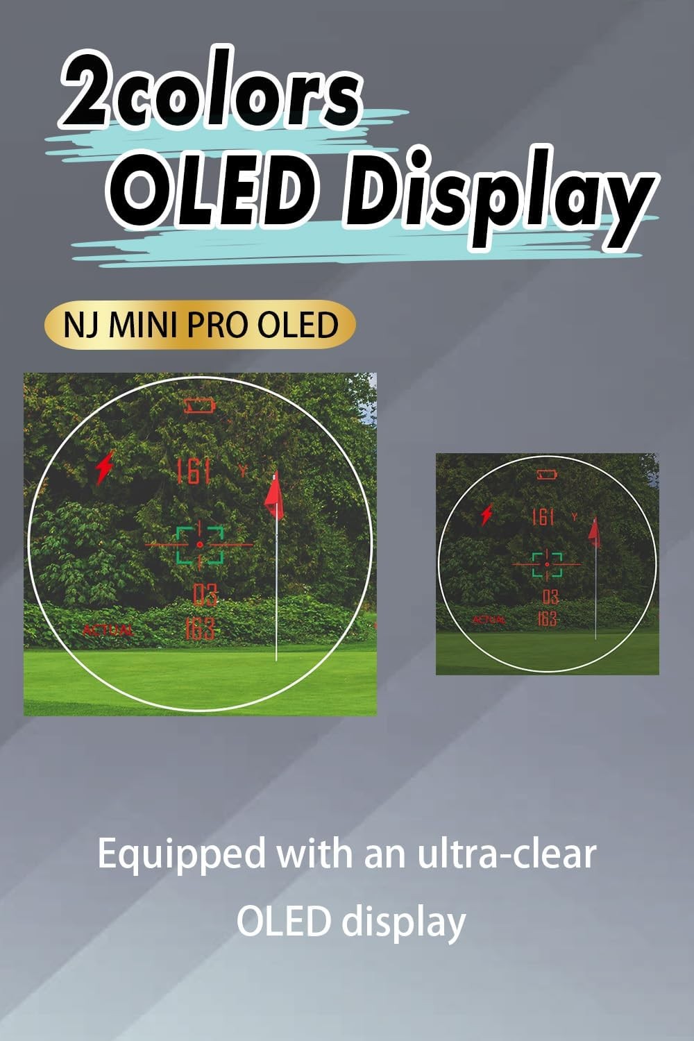 Golf Rangefinder 1000Y OLED Slope Switch Pin Lock Compact Rechargeable