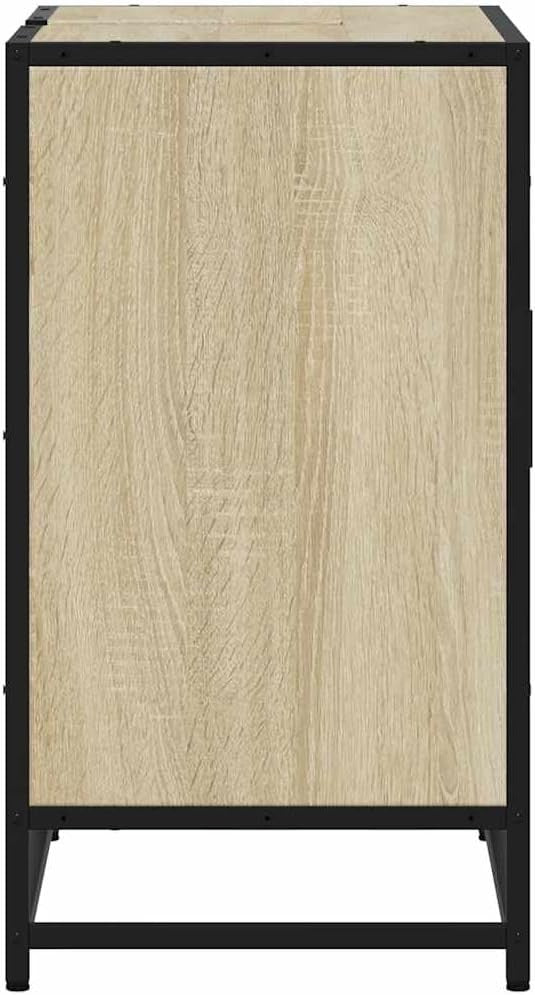 Sonoma Oak Bathroom Sink Cabinet Industrial Vanity Storage Unit 65x33x60cm