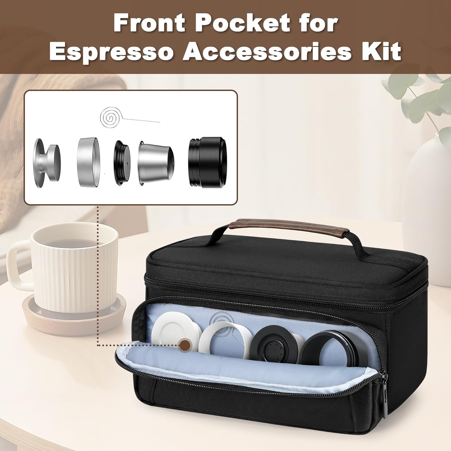 Travel Coffee Maker Carry Case for Mini Espresso Machines & Capsules | Portable