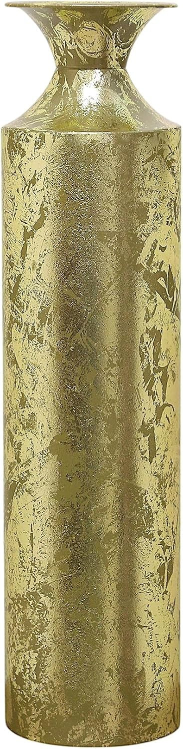 Gold Metal Tall Floor Vase 21.75in Decorative Wedding Home Decor